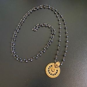 Satya Jewelry onyx mandala necklace